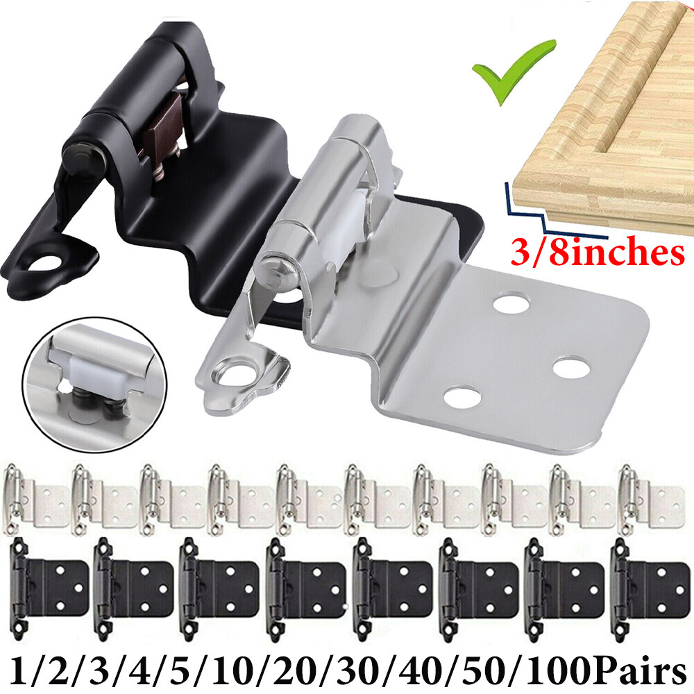 3/8" Inset Offset Kitchen Cabinet Doors Hinges Self Closing Face Mount Lot gallery