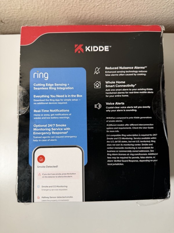 Kidde Wired Smart Smoke Alarm with Ring Alerts Model RGSAR-RW gallery