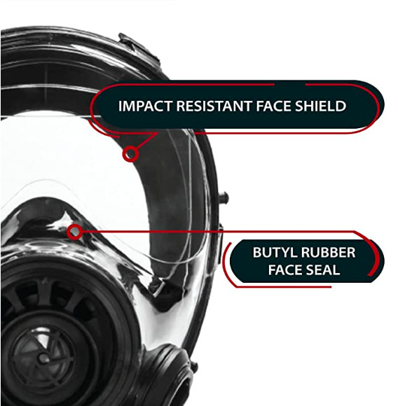 SGE Series Tactical Full Face Respirator - Mask Only - Butyl Rubber Face Seal gallery