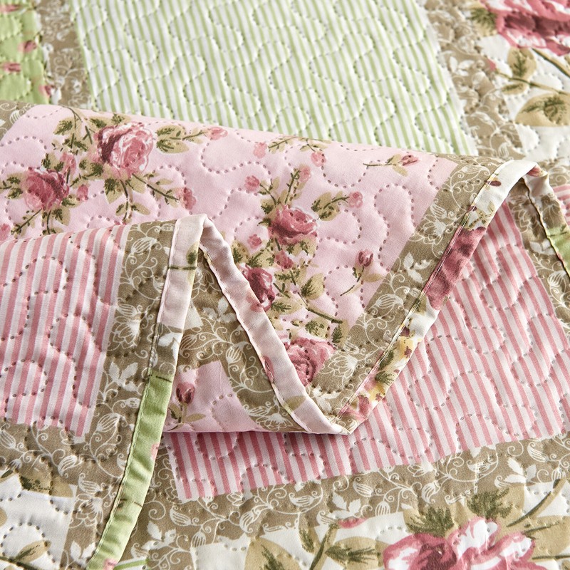 Floral Pattern Printed Quilt Set Coverlet All Season Microfiber Bedspread Set gallery