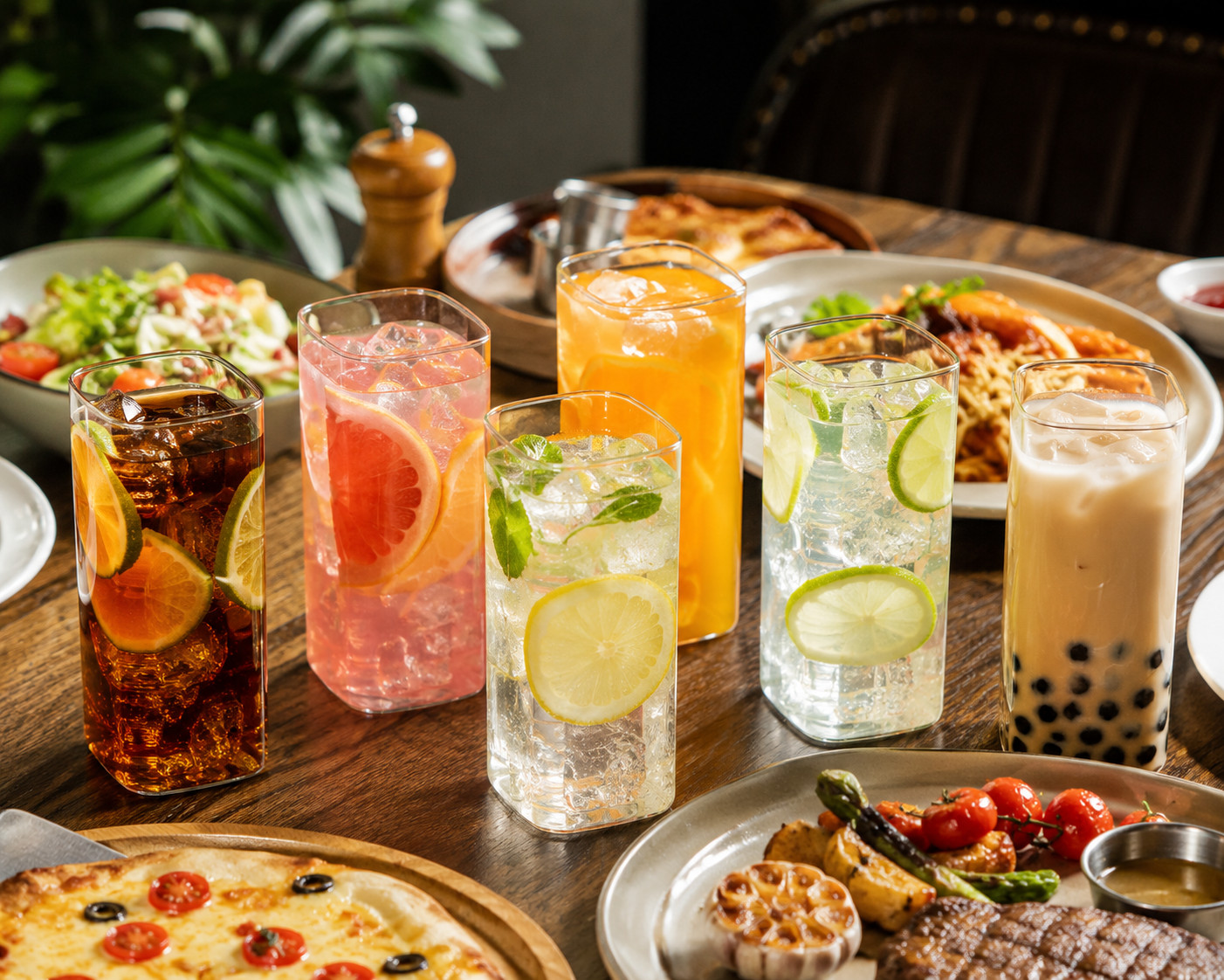 6 Pack 13oz Square Drinking Glasses with Lids and Bent Glass Straws, Reusable Gl gallery