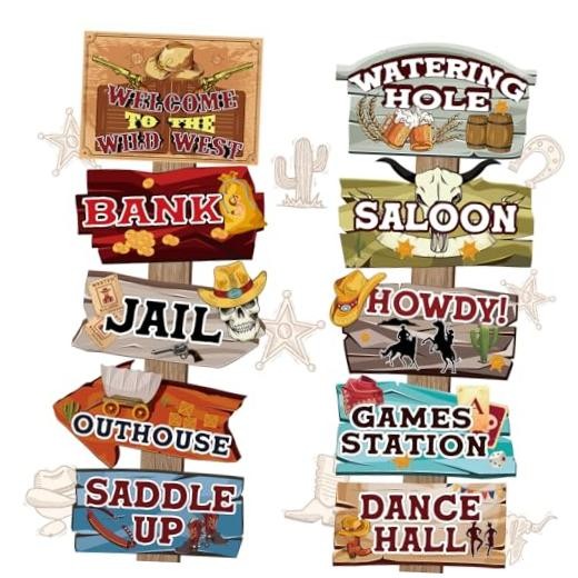 Birthday Party Decorations 20 Pieces Cowboy Themed Party Signs Welcome Western gallery