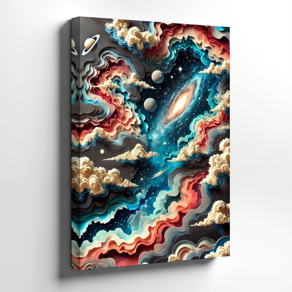 Wall Art Abstract Galaxy Space Cloudscape Celestial Nebula Canvas Print Decor