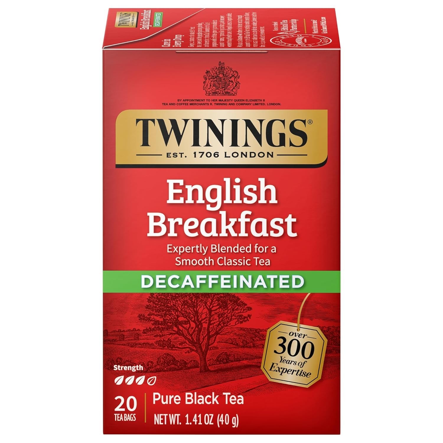 English Breakfast Black Tea Individually Wrapped Bags, 20 Count Pack of 1, Fl... gallery