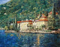 ceramic tile mural backsplash. Bellano villa on Lake Como romantic Italy