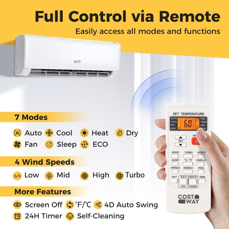 18000 BTU 21 SEER2 Ductless Mini Split Air Conditioner & Heater 208-230V Energy+ gallery