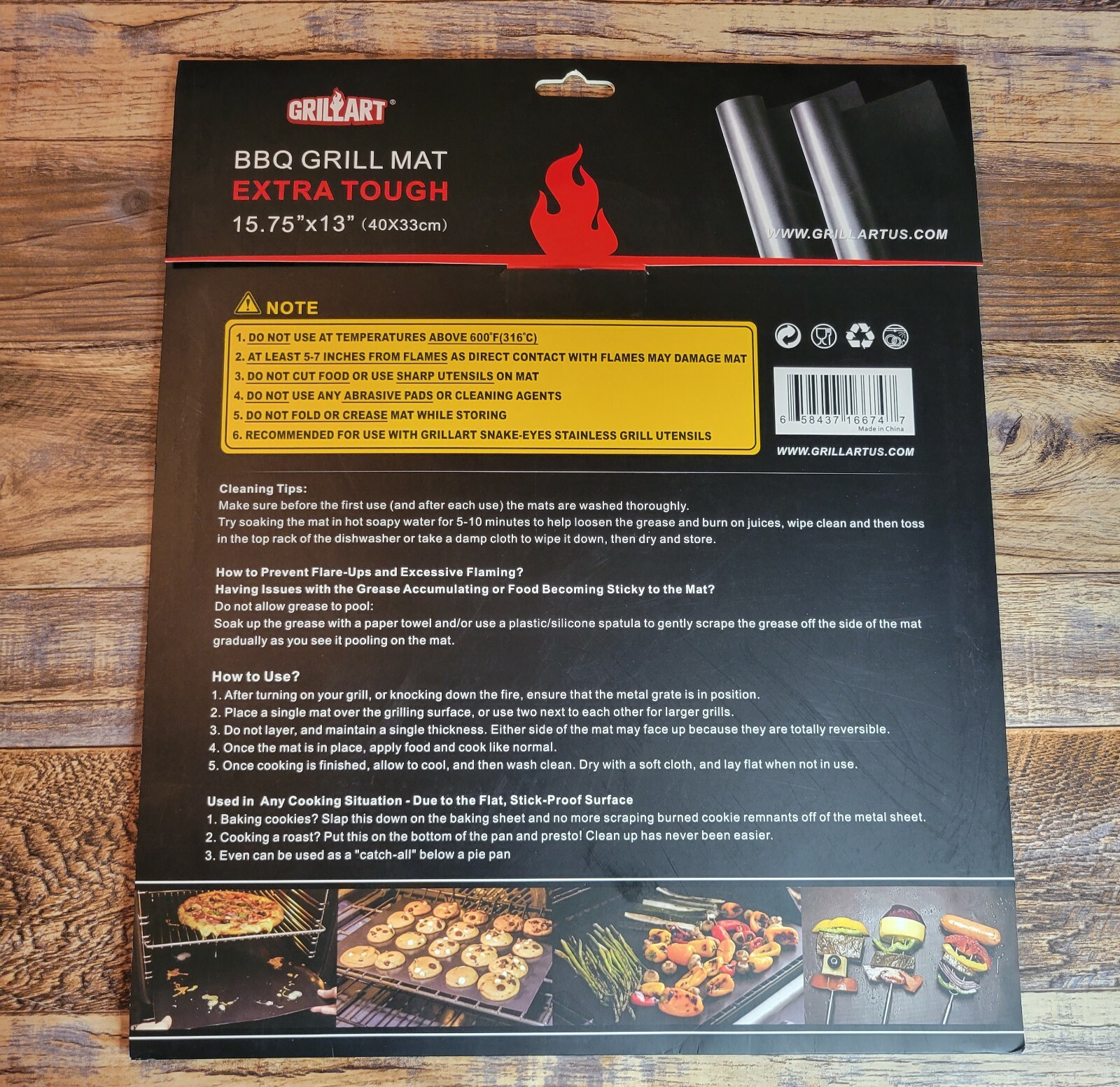 GRILLART BBQ Grill Mat - 100% Non-Stick 600 Degree Heavy Duty Mats (2 Pack) gallery
