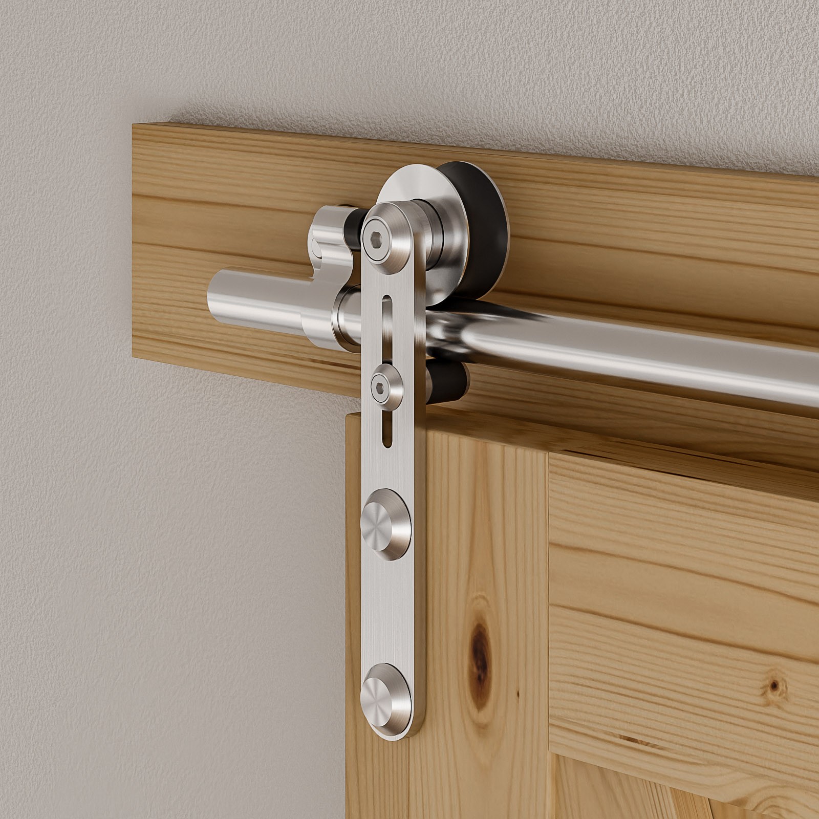 4FT-16FT Stainless Steel Sliding Barn Door Hardware Kit Track for 1/2 WoodenDoor gallery