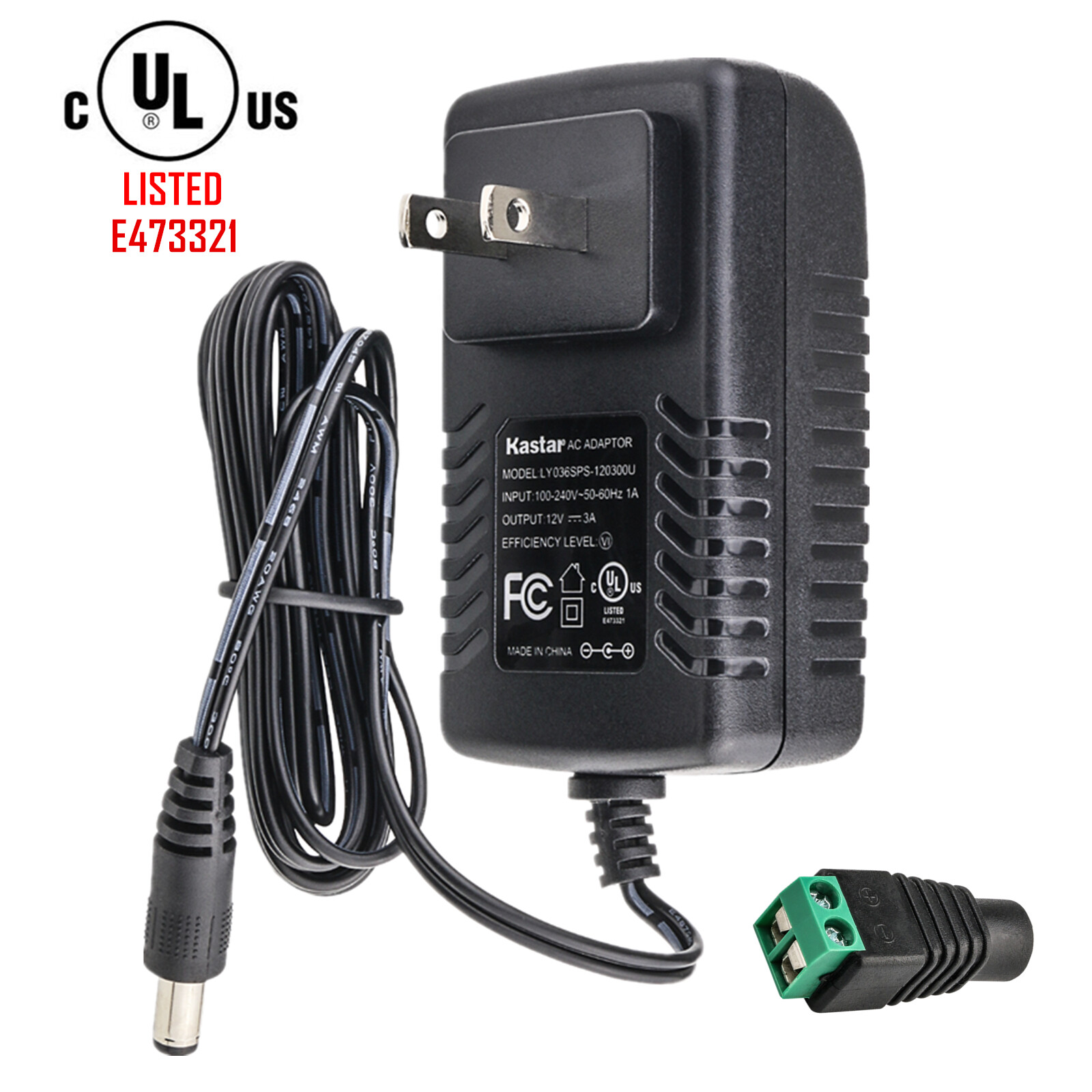 Kastar UL Listed 12V 3A 36W DC Power Supply Adapter Transformer LED Strip Camera gallery