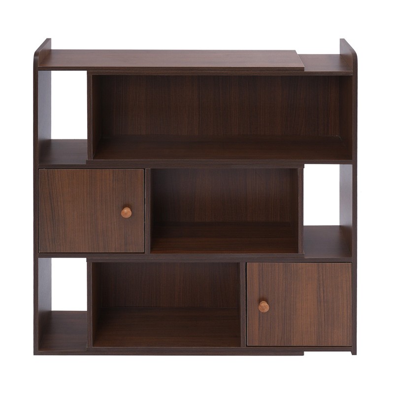 Stretchable Length 60-110cm Bookcase Modern Bookshelf W/Cabinet 3-Tier Bookshelf gallery