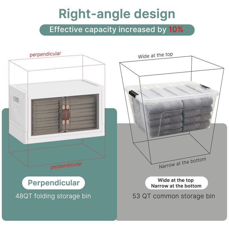 144QT Lockable Storage Bins with Lids - Stackable Storage Cabinet with Doors ... gallery