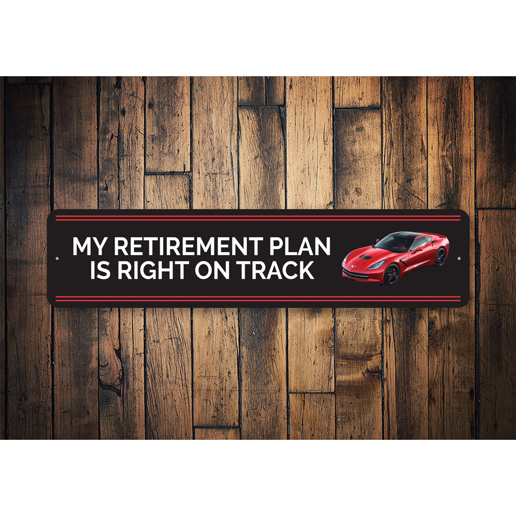 Chevy Corvette My Retirement Plan Metal Sign Chevrolet Automotive Car Man Cave gallery
