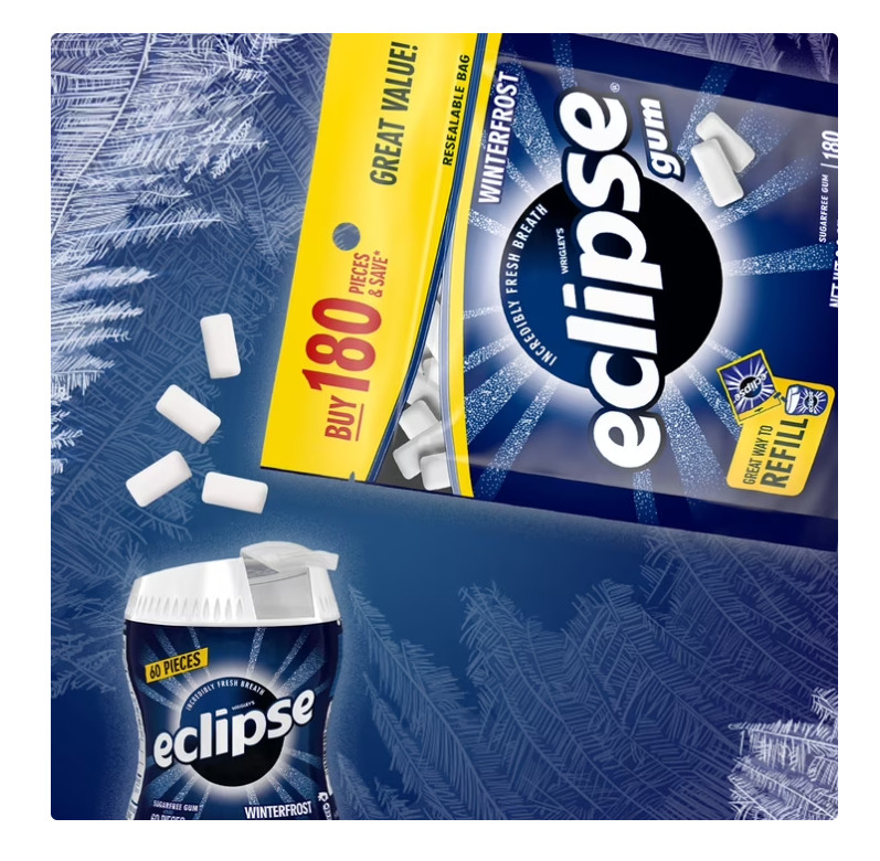 New Eclipse Winterfrost Sugar Free Chewing Gum, Value Pack - 180 Ct Bag gallery