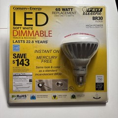Feit Electric LED Soft White Dimmable BR30 Flood 65W Replacement 750 Lumens