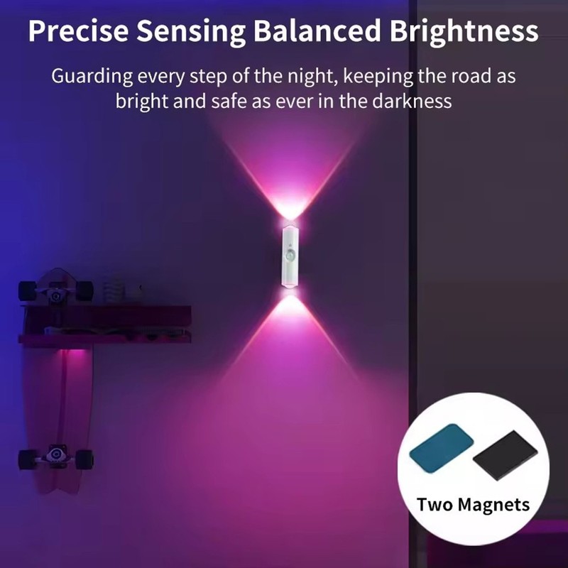 4-Pack Motion Sensor LED Night Light Rechargeable Magnetic Wall Lamp 3/7 Colors gallery