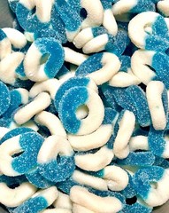 Blue Raspberry Gummy Ring Candy 8oz 1LB 2LB 3LB 4LB 4.5LB Bag Fresh Candy