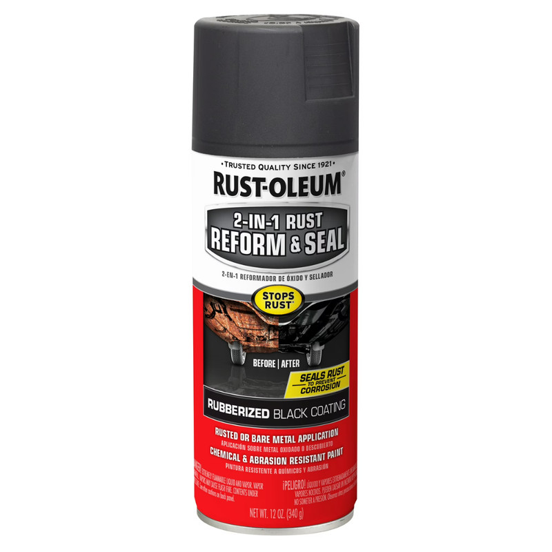 (2 Pack) Black, Rust-Oleum Stops Rust 2 In 1 Rust Reform and Seal Spray, 12 Oz gallery