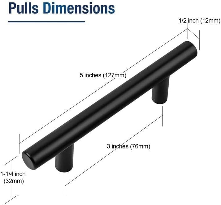 30 Pack 5 Inch Kitchen Cabinet Handles Matte Black Cabinet Pulls Black Drawer.. gallery