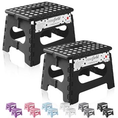 2 Pack – Collapsible Folding Plastic Kitchen Step Foot Stools with Handle