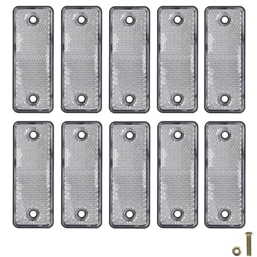 White Screw-On Rectangular Reflectors for Mailbox - 10 Pack gallery