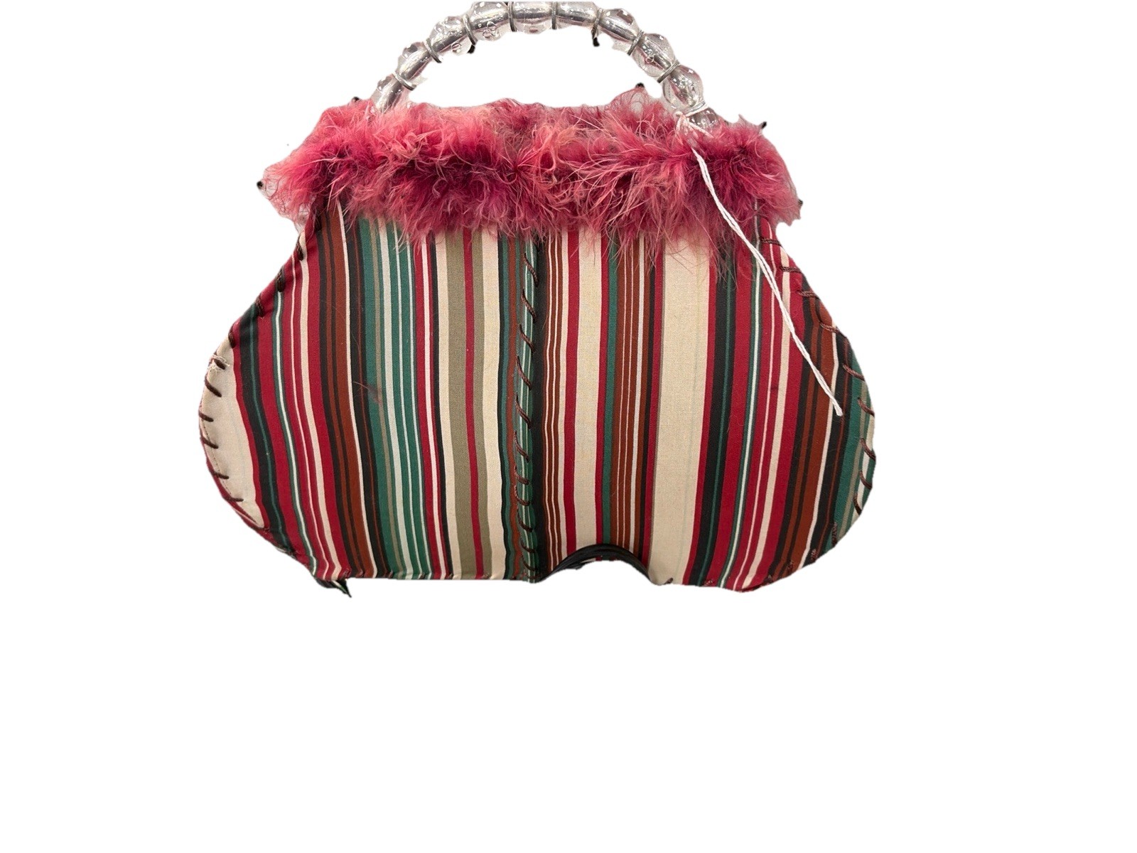 Striped Fabric Table Lamp Multicolor Corded Switch Control Metal Stand UL gallery
