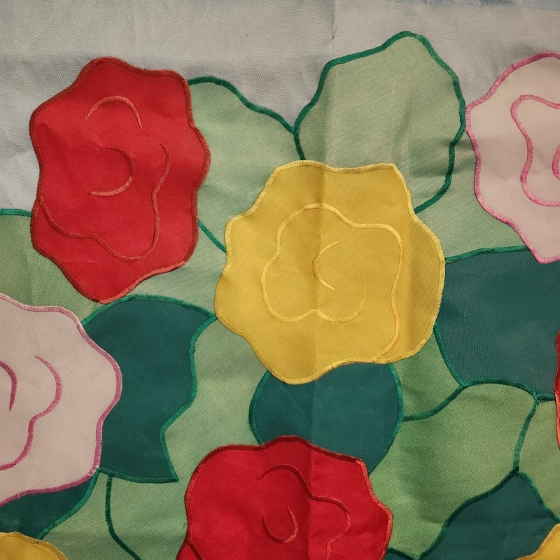 Large Garden Flag Banner Welcome Multi-Color Floral Nylon Embroidered 27"X40" gallery
