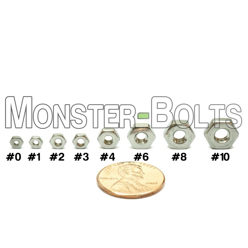 Stainless Steel Hex Machine Screw Nuts 0-80 2-56 3-48 4-40 6-32 8-32 10-24 10-32 gallery