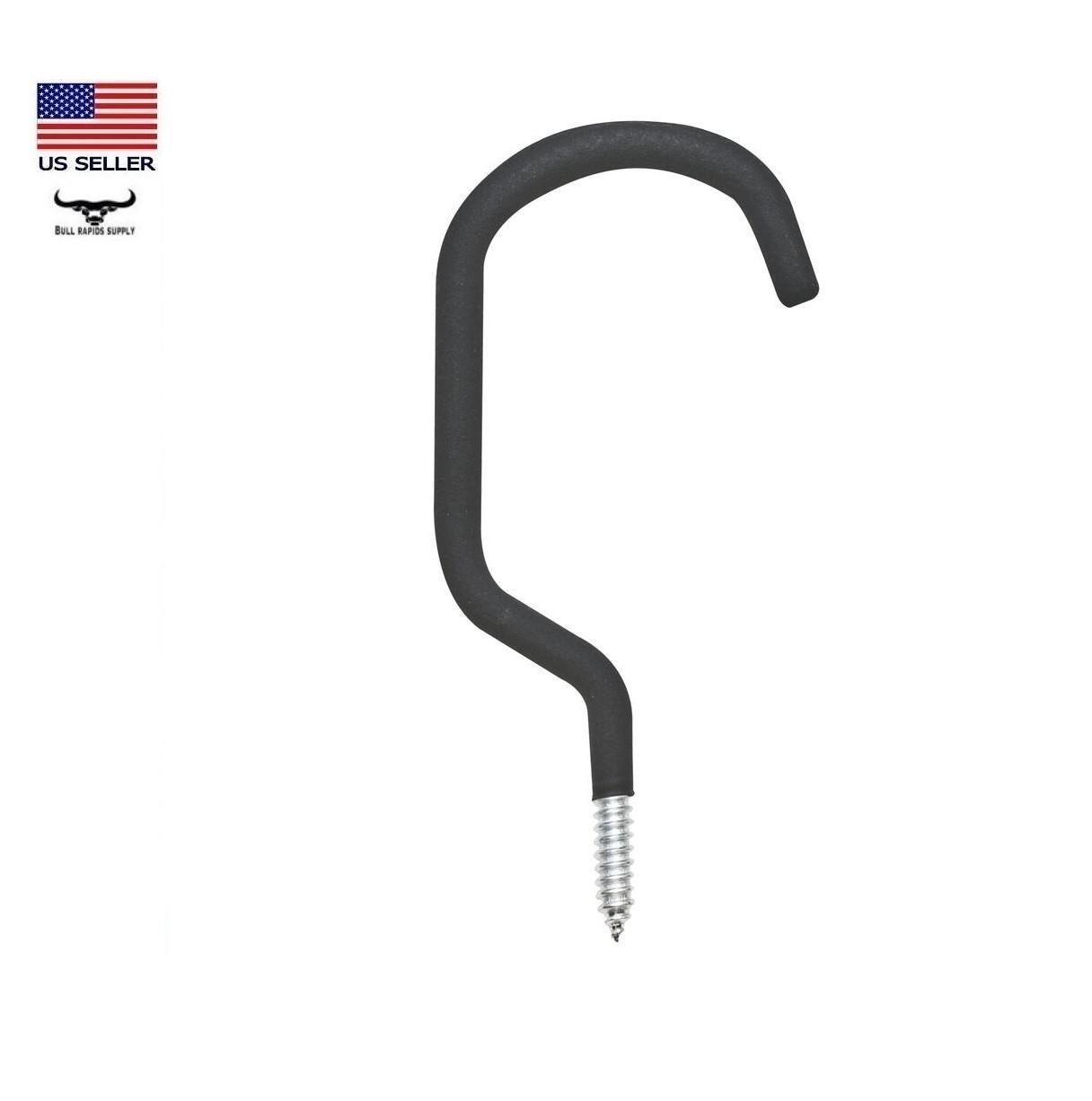 SINGLE 9-1/16" Rubber Coated Heavy-duty Screw-in Bike Hook, 75lb Weight Capacity gallery
