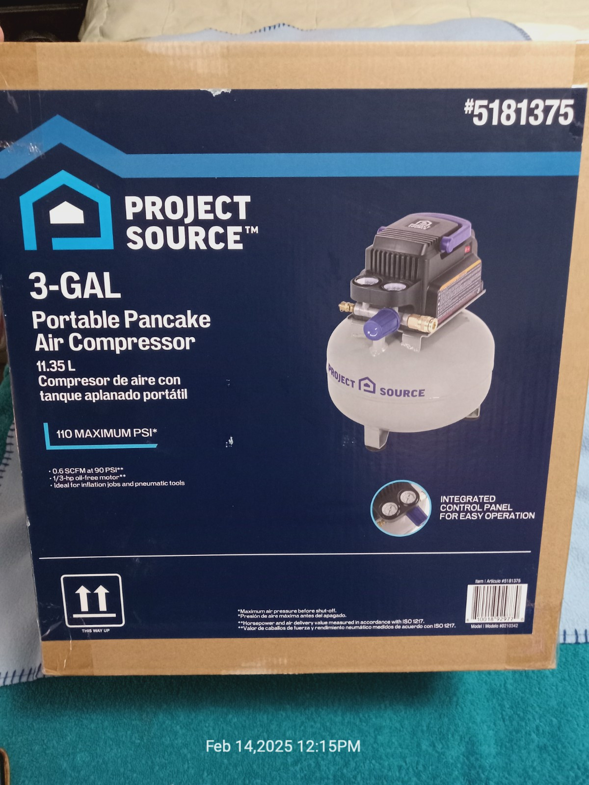 Project Source 3-Gallons Portable 110 PSI Pancake Air Compressor - NEW gallery