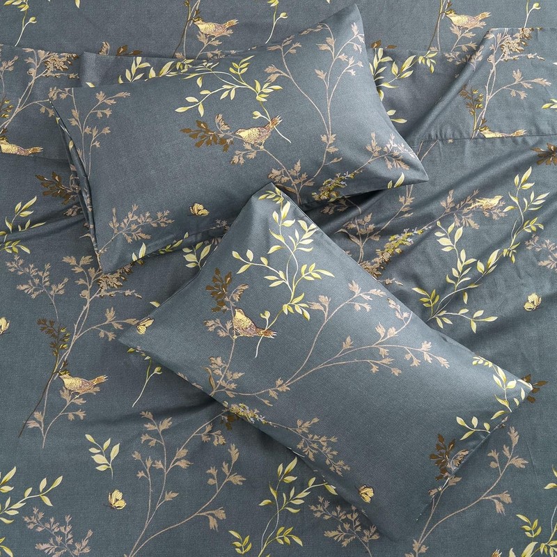 Floral Bed Sheets, 4-Piece Sheet Set, Vintage Flower Birds Spring Pattern gallery
