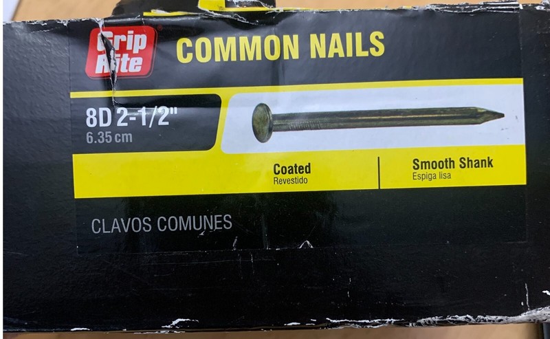 Grip Rite 8D 2-1/2” Common Nails Smooth Shank Coated 5lbs gallery