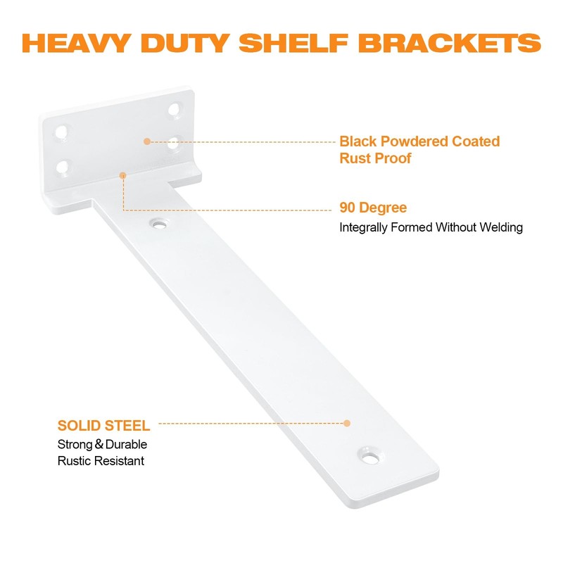 Floating Shelf Brackets 8 Inch 6 Pack Heavy Duty Metal - 150 lbs Load Capacity gallery