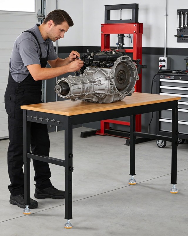 48" Adjustable Height Workbench ,2500LBS Load Heavy-Duty Work Bench Table Garage gallery