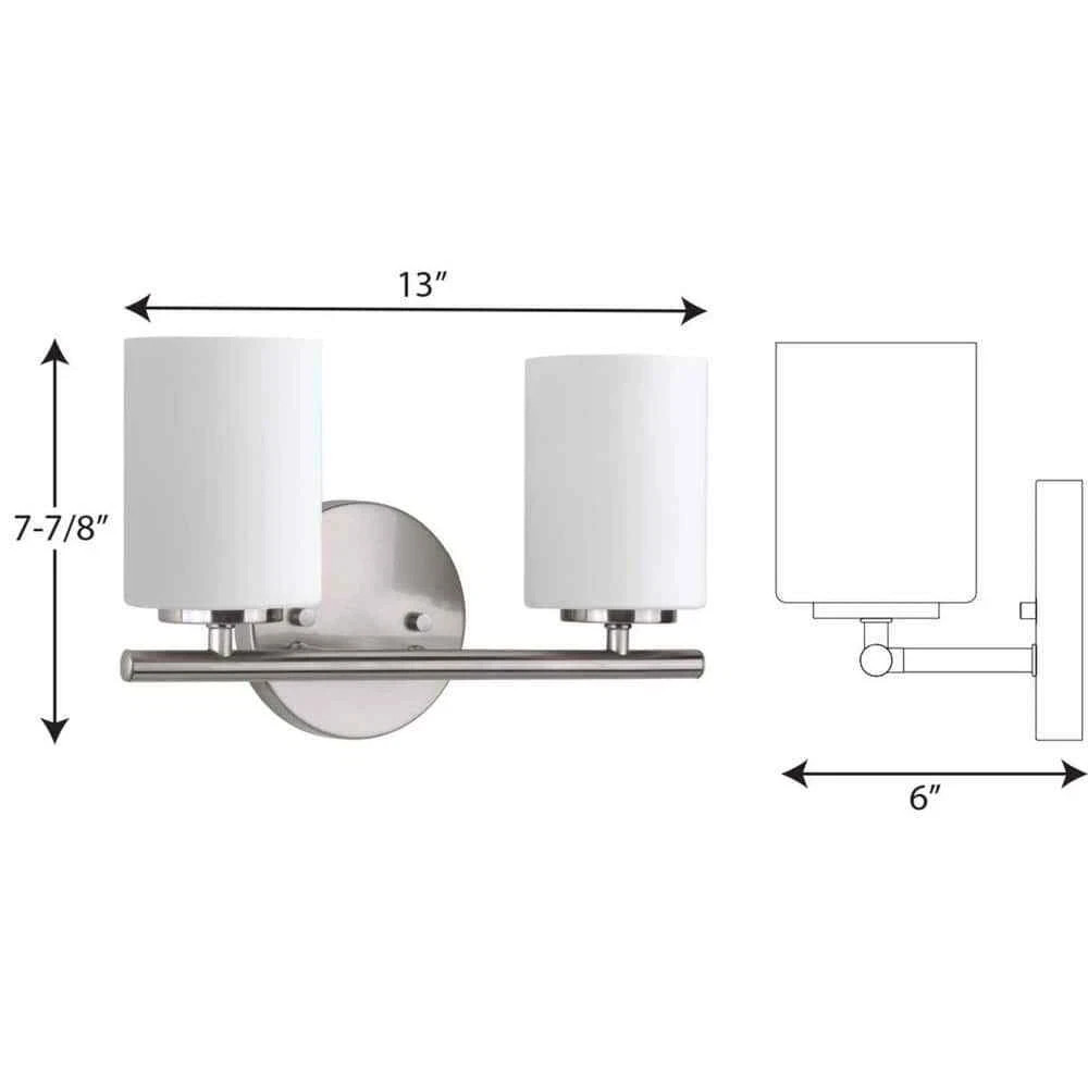 Progress Lighting Replay 13-inch 2-Light Polished Nickel Bathroom Vanity Light gallery