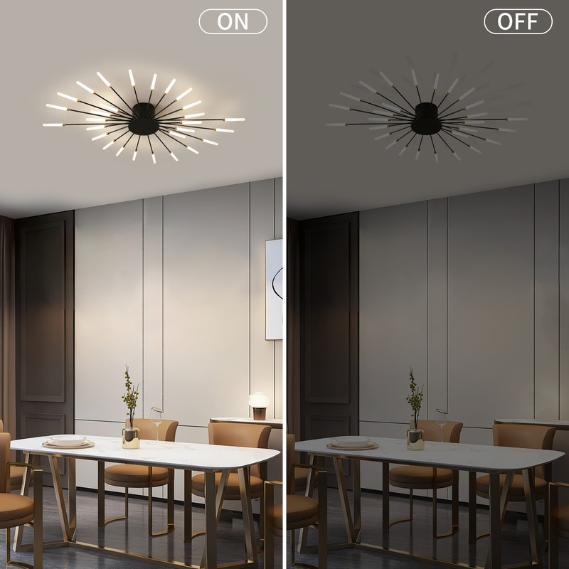 28-Light Flower LED Ceiling Light, Modern Dimmable Flush Mount with APP Remote gallery