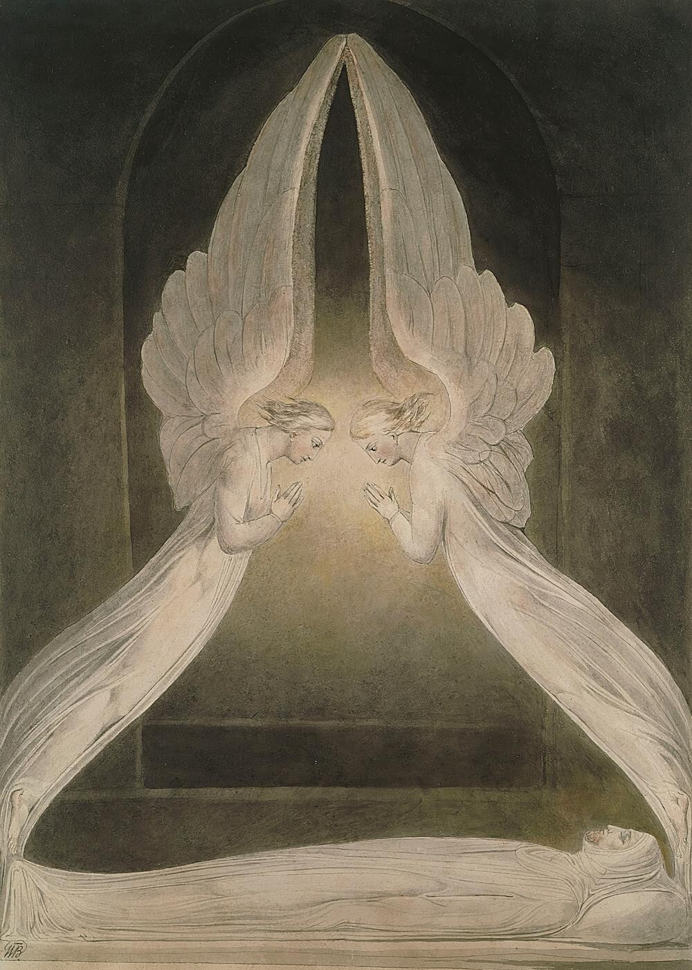 William Blake – Christ in the Sepulchre – Angelic Religious Art Print gallery