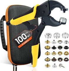 Heavy Duty Snap Fastener Tool kit, Punching Function, Snap Button Tool with Adju