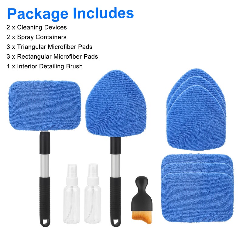 11x Extendable Windshield Cleaner Tool Car Window Cleaning Wash Glass Wiper Kit gallery