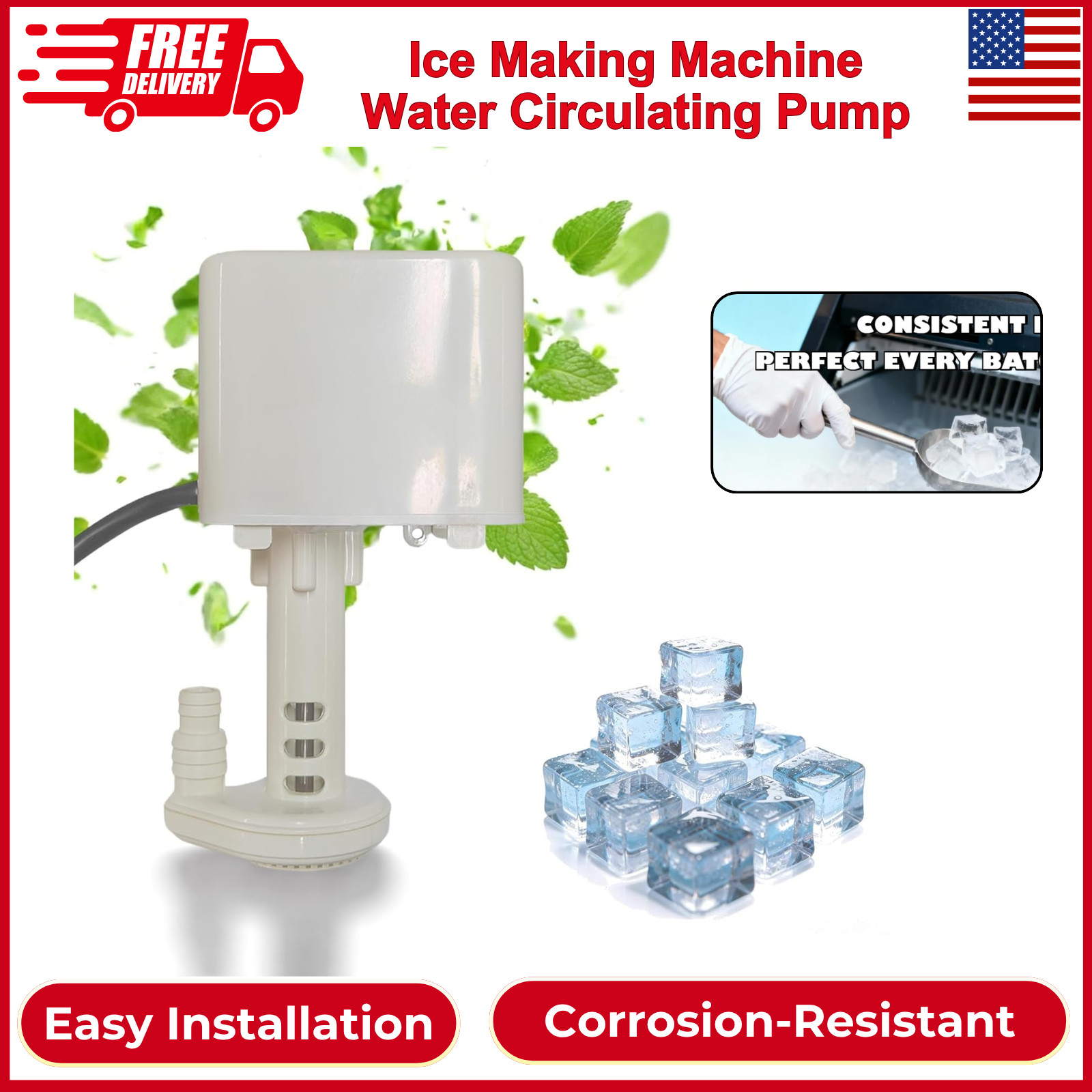 110V 60HZ 0.4A Universal IceMaking Machine Water Circulating Pump Wear Resistant gallery