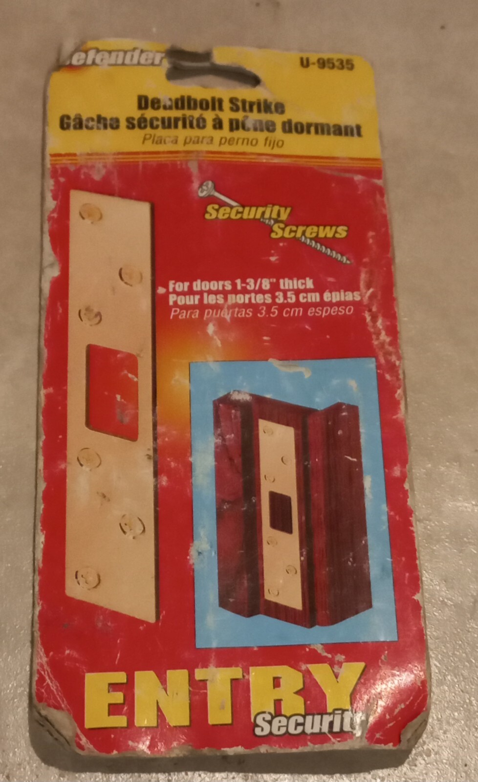 Defender Security Brass Plated Steel Deadbolt Strike U9535, as shown gallery