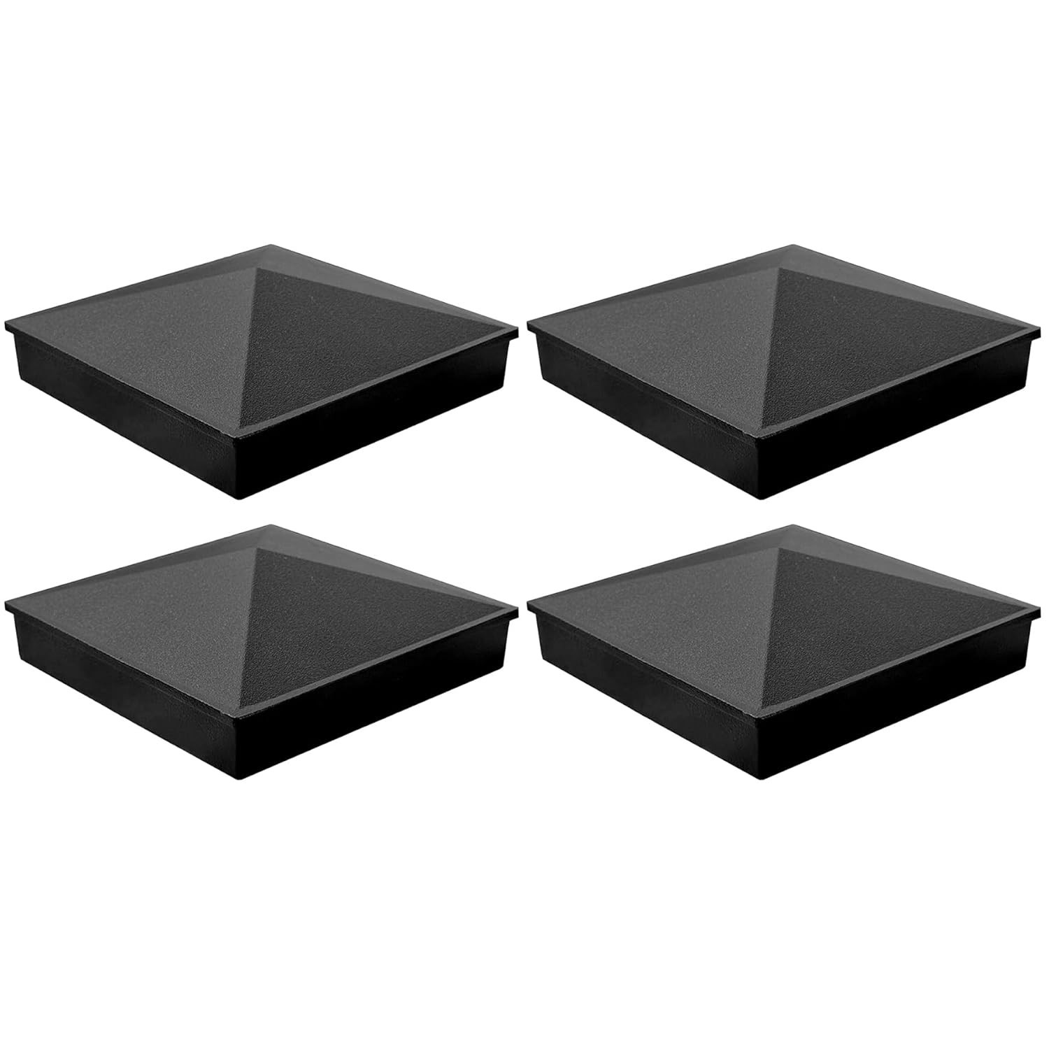 3"x3" Aluminum Pyramid Fence Post Caps - Black Post Deck Covers with Matte gallery
