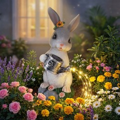 Unique Solar-Powered Rabbit Figurine – Ideal Easter Gift & Garden Decoration
