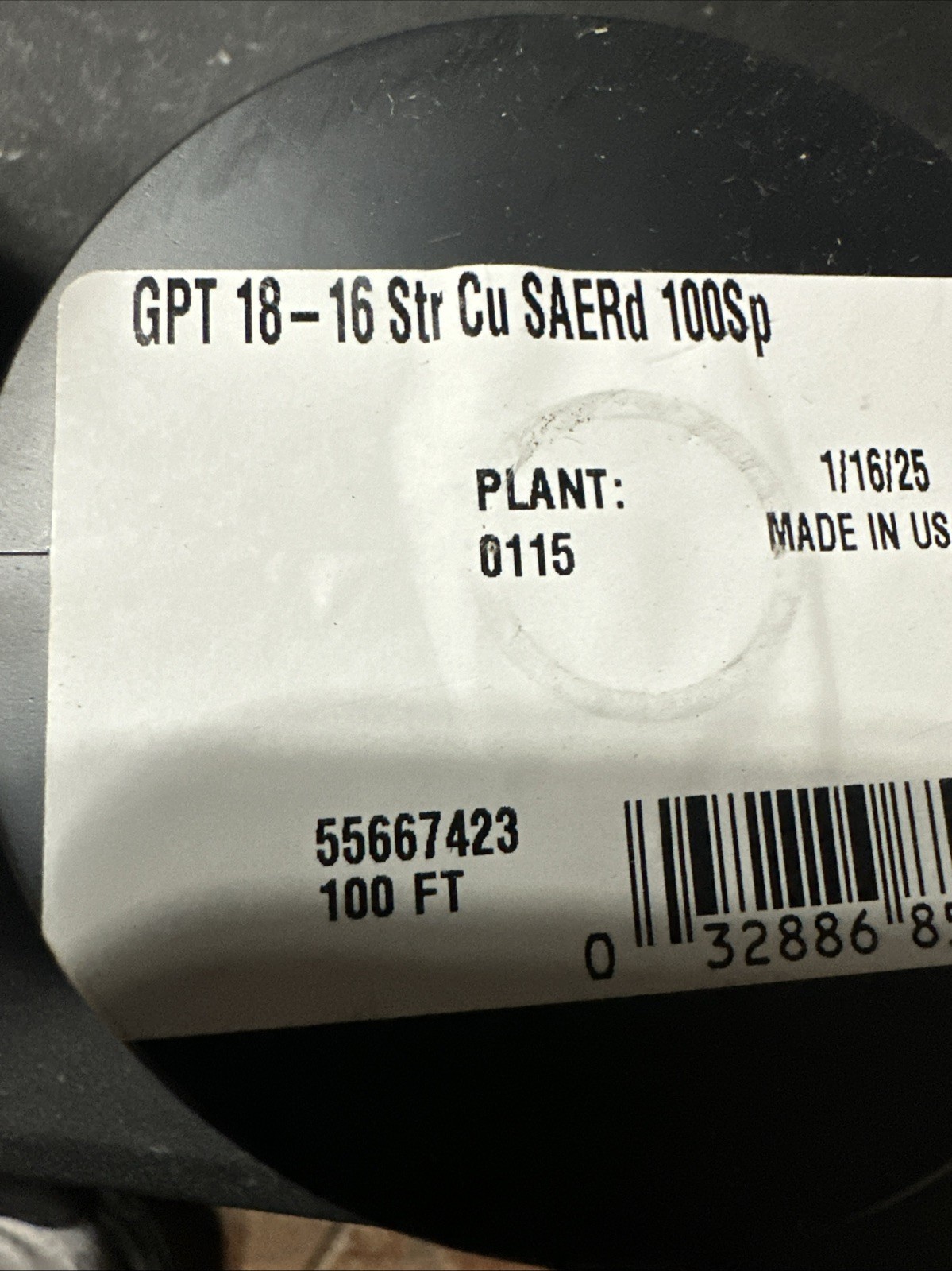 South Wire Spool GPT 18-16 Str Cu SAERD 100sp 100ft NEW Electrical gallery