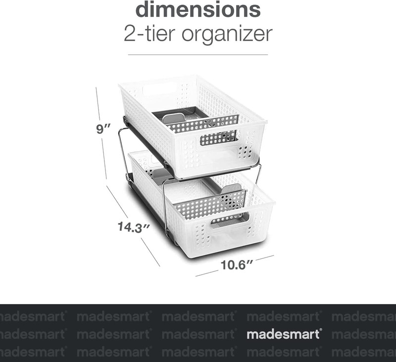 2 Tier Bath Organizer, Undersink Storage with Sliding Drawers, for Cleaning Supp gallery