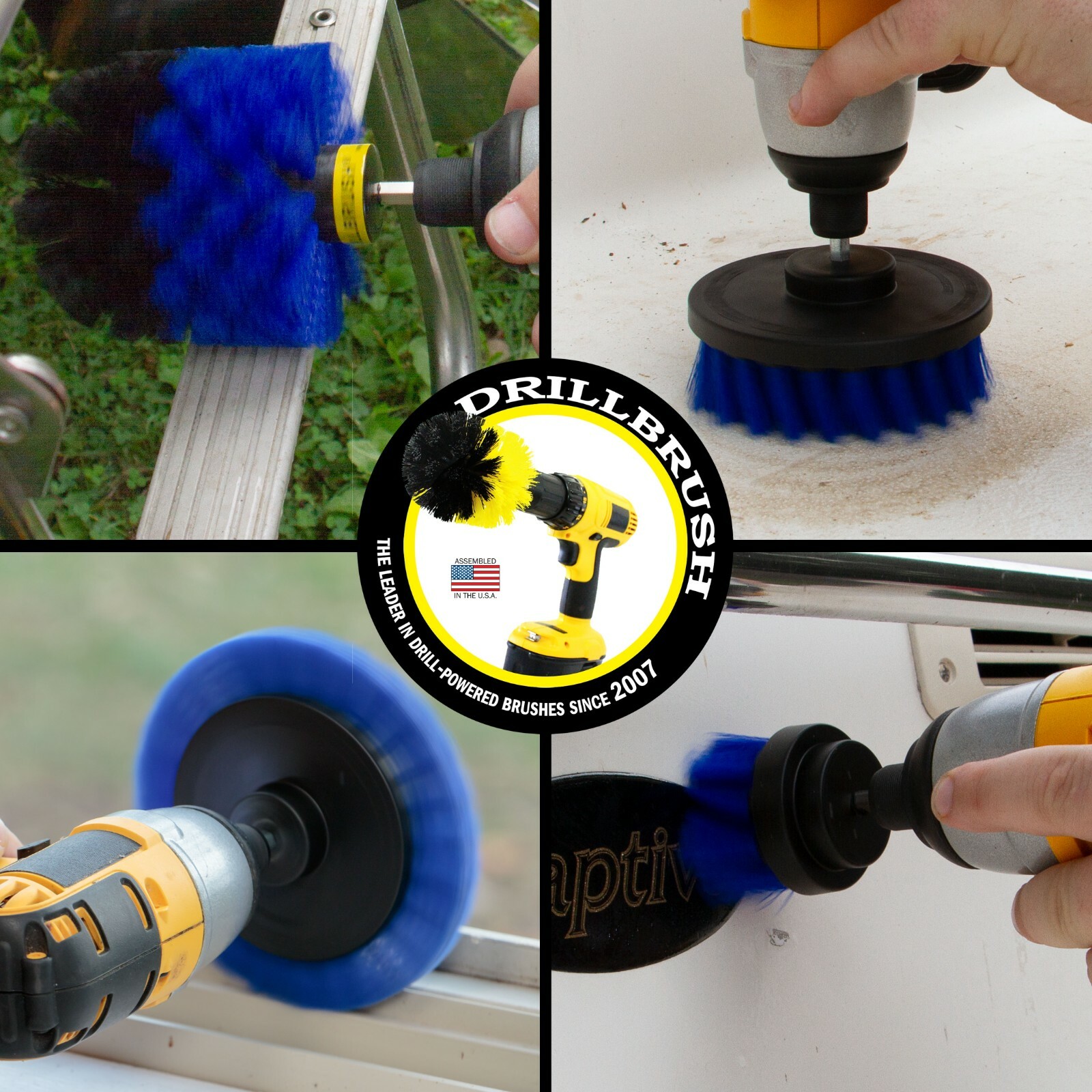 Boat Cleaning Drill Brush Attachment Set - Personal Watercraft Detailing gallery