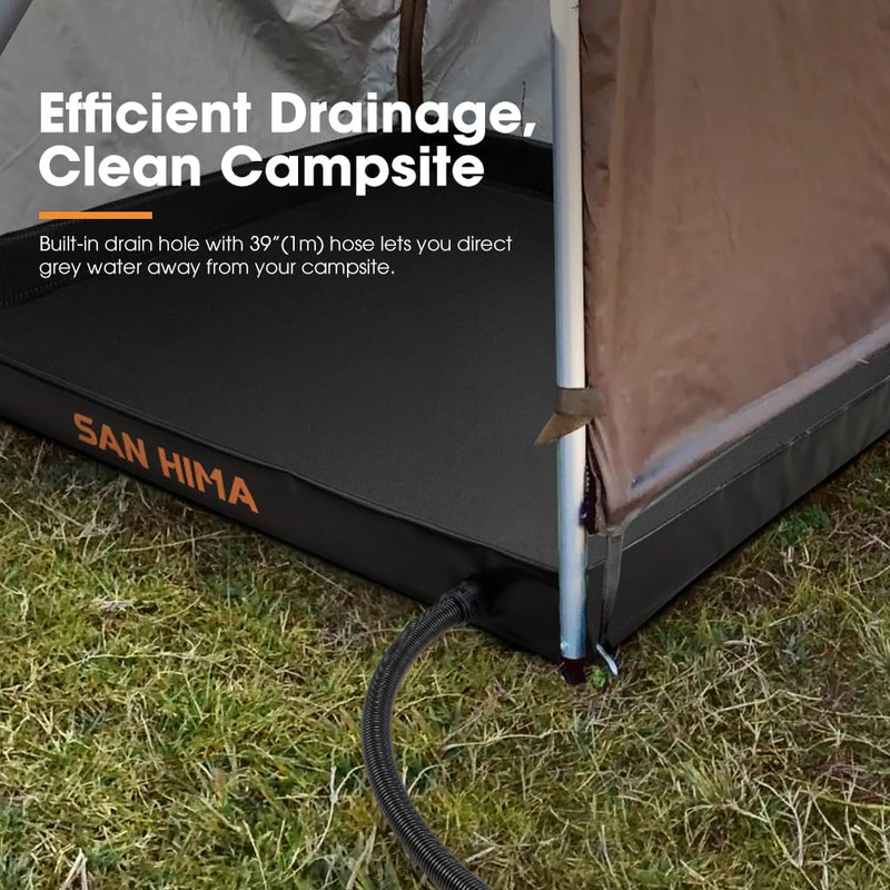 Foldable Portable Shower Pan 41"x41" with Drainage for Camping and Outdoor Use gallery