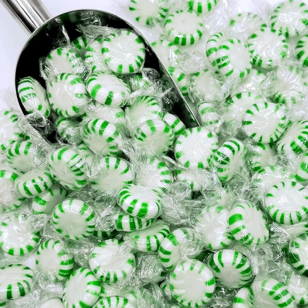 Spearmint Starlight Mints Wrapped bulk Candy -1,2,3 lbs. | Free Shipping! gallery