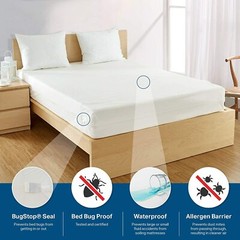 BED BUG PROOF ~ Waterproof Zippered Vinyl Mattress Cover ENCASEMENT King Queen