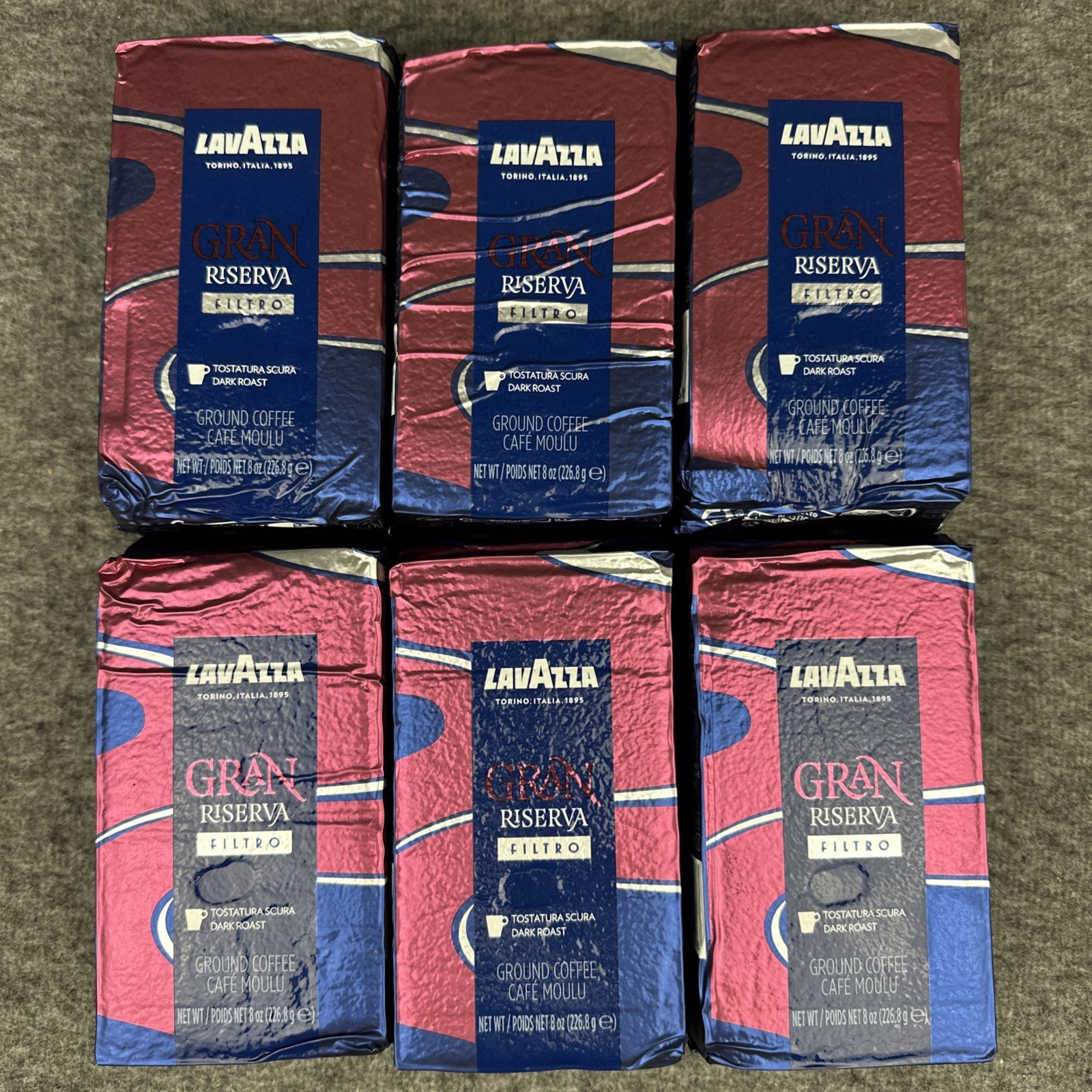 Lavazza Gran Riserva Filtro Dark Roast Ground Coffee 8 oz Bricks 6 Bags gallery