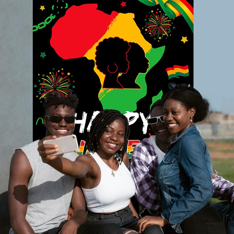Juneteenth Decorations Happy Juneteenth Door Cover June 19th Freedom Day Banner gallery